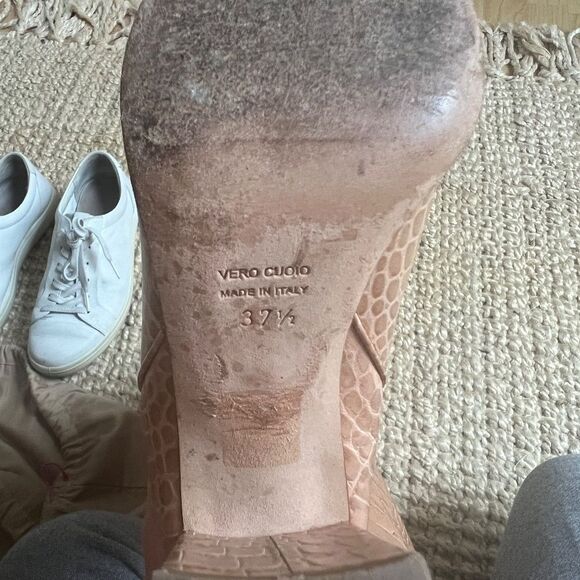 Paris Texas Beige Croc-effect Leather Boots, Made in Italy EU 37.5 - Picture 7 of 8